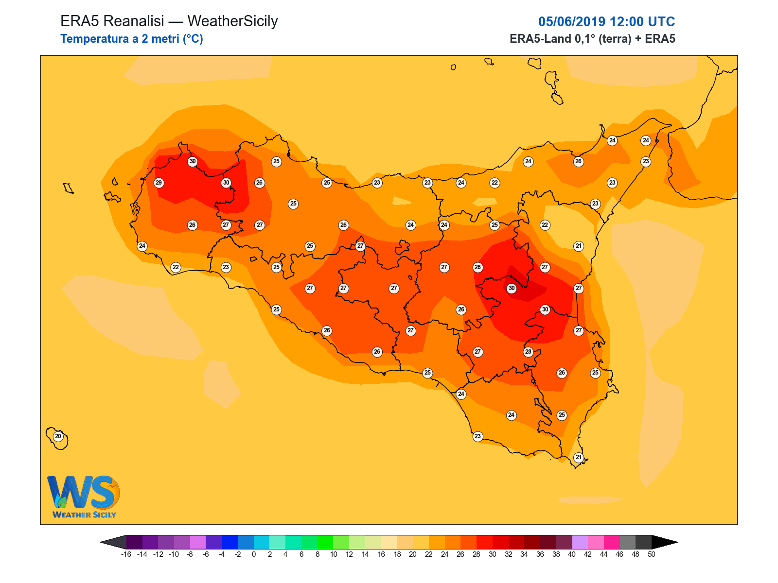 Temperatura a 2 metri · 2019060512
