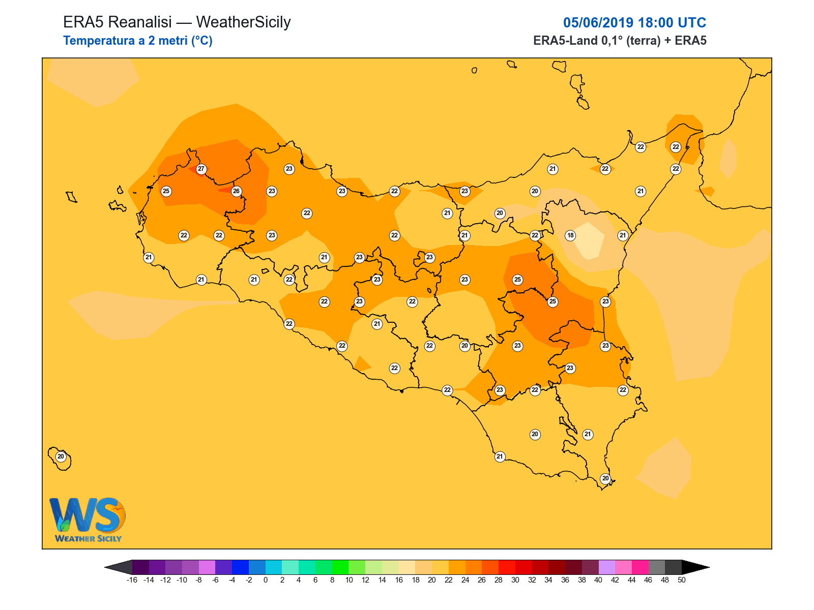 Temperatura a 2 metri · 2019060518
