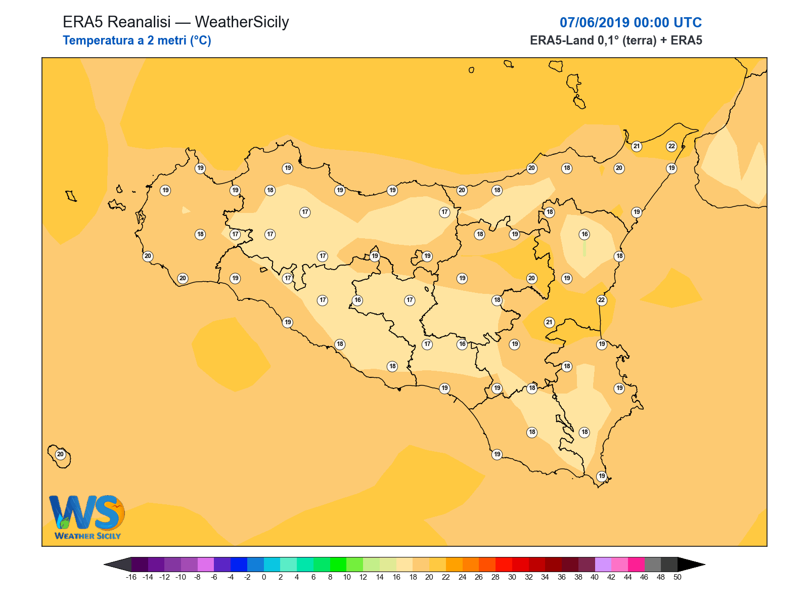 Temperatura a 2 metri · 2019060700