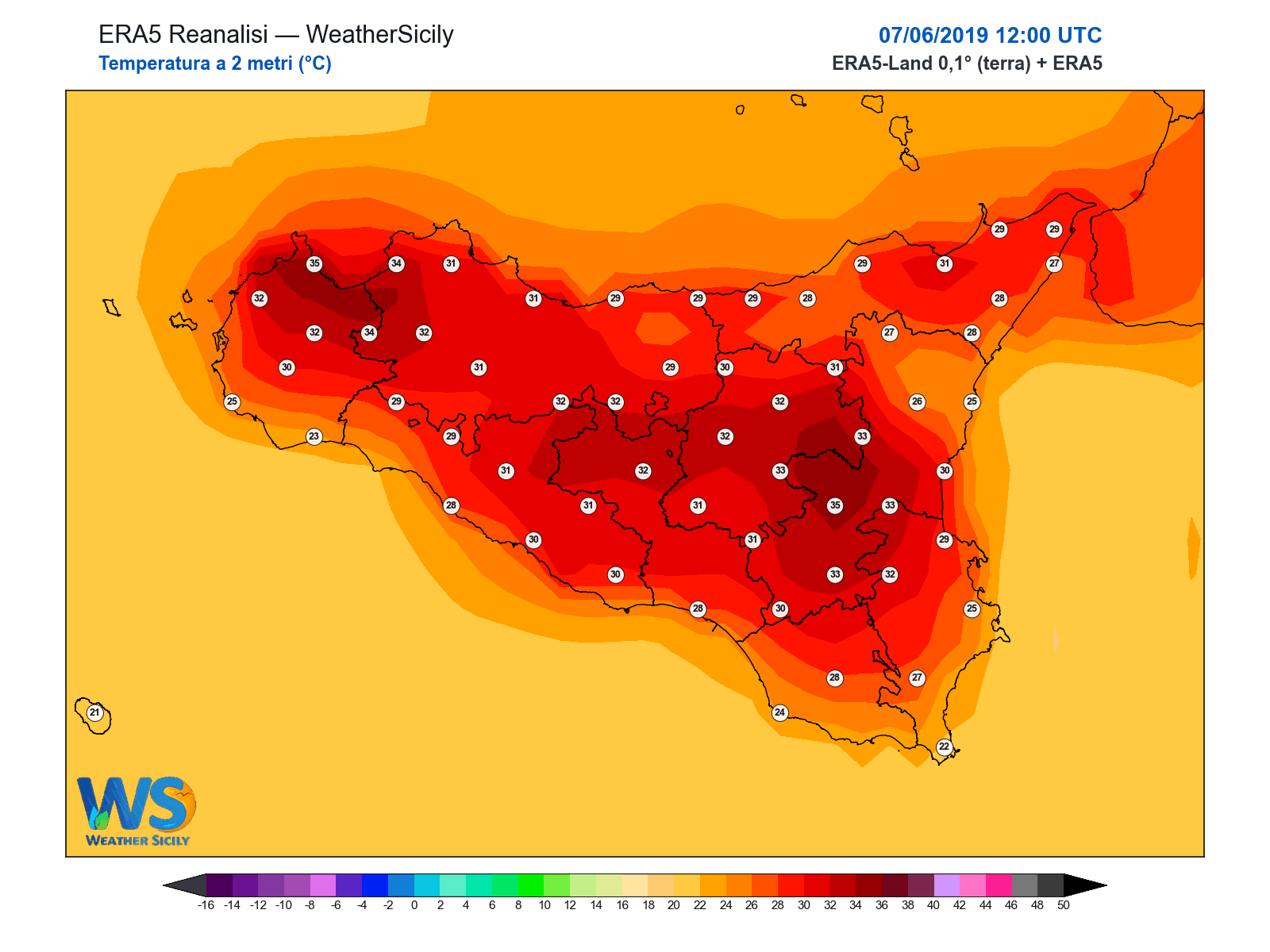Temperatura a 2 metri · 2019060712