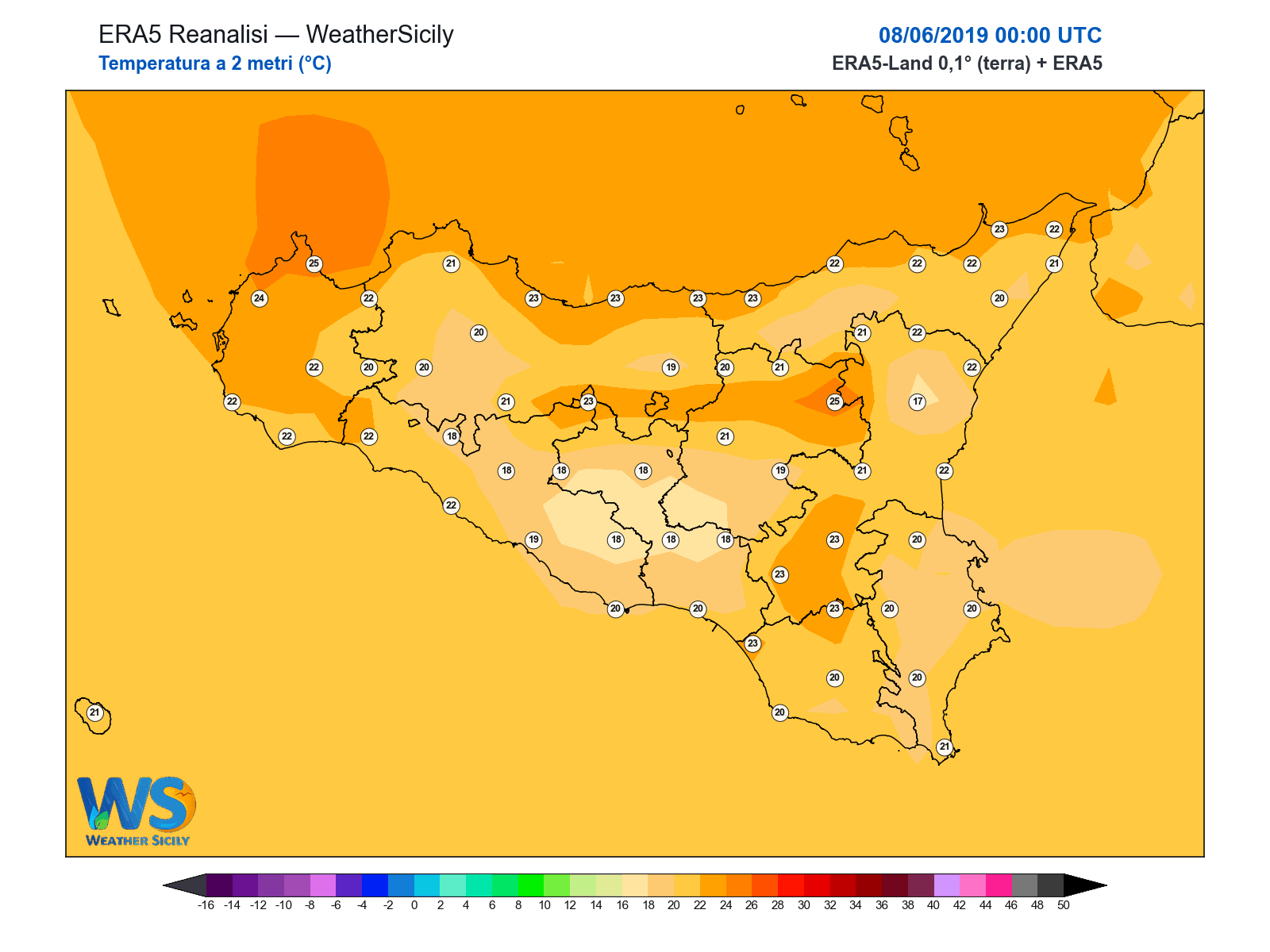 Temperatura a 2 metri · 2019060800