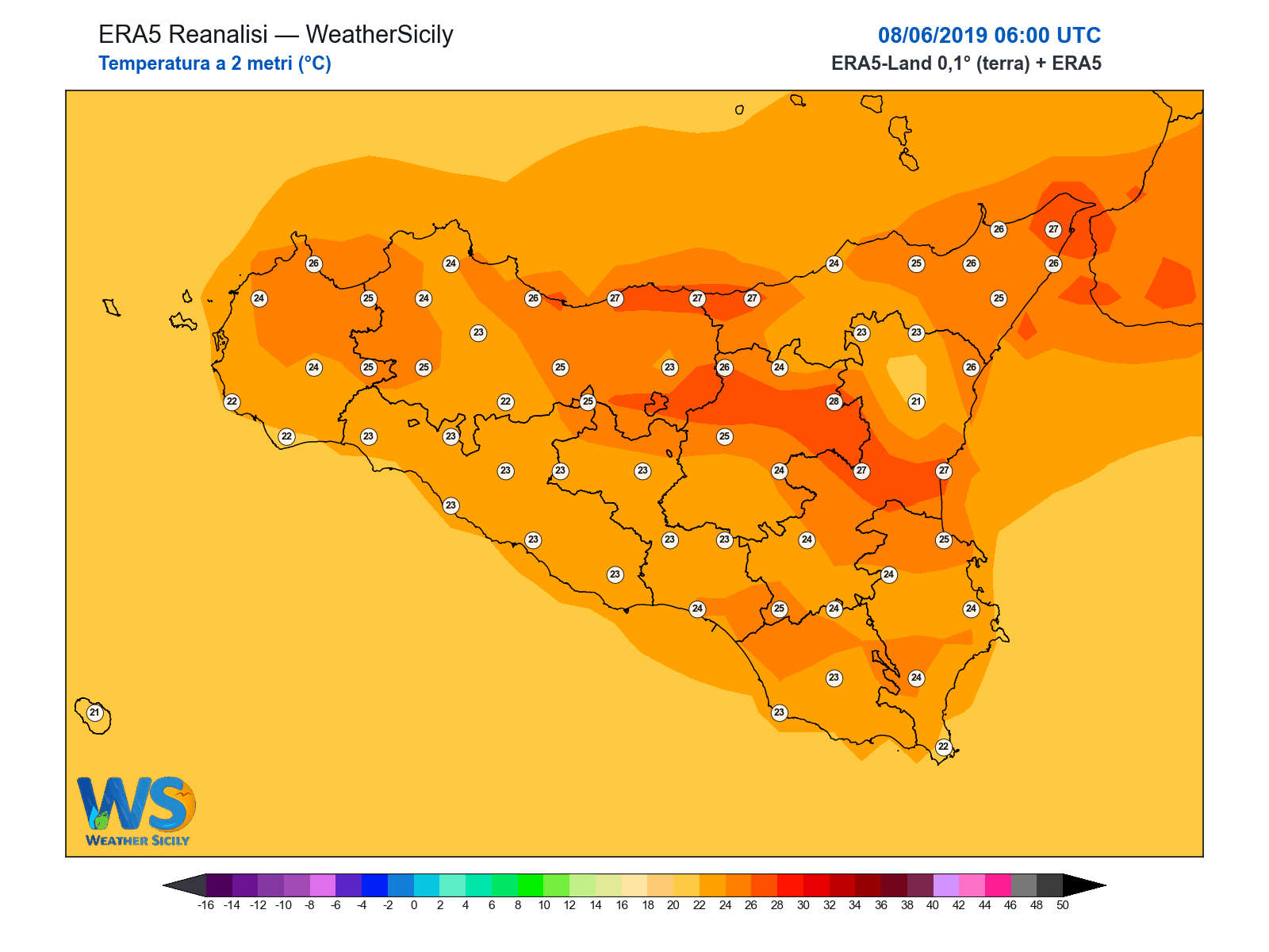Temperatura a 2 metri · 2019060806
