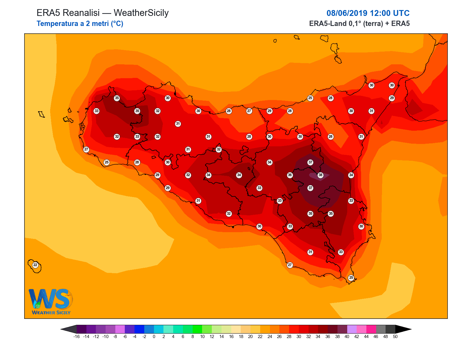 Temperatura a 2 metri · 2019060812