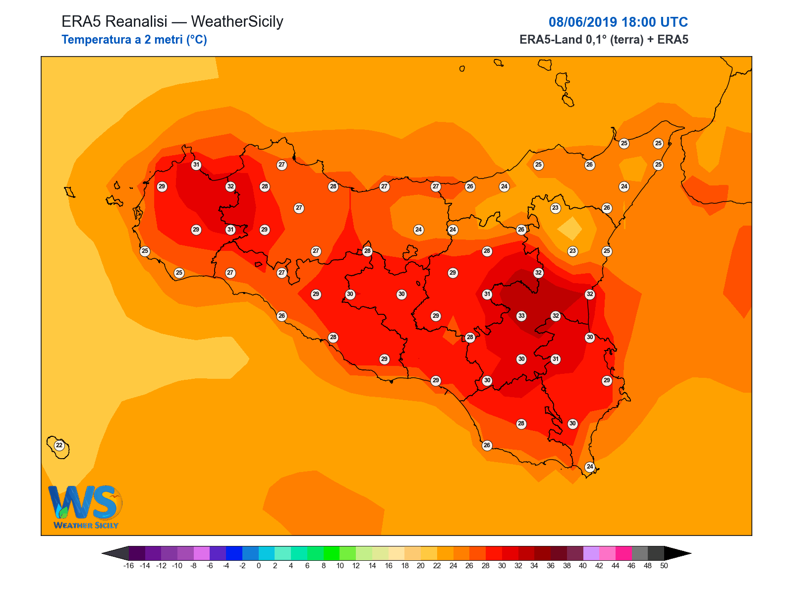 Temperatura a 2 metri · 2019060818
