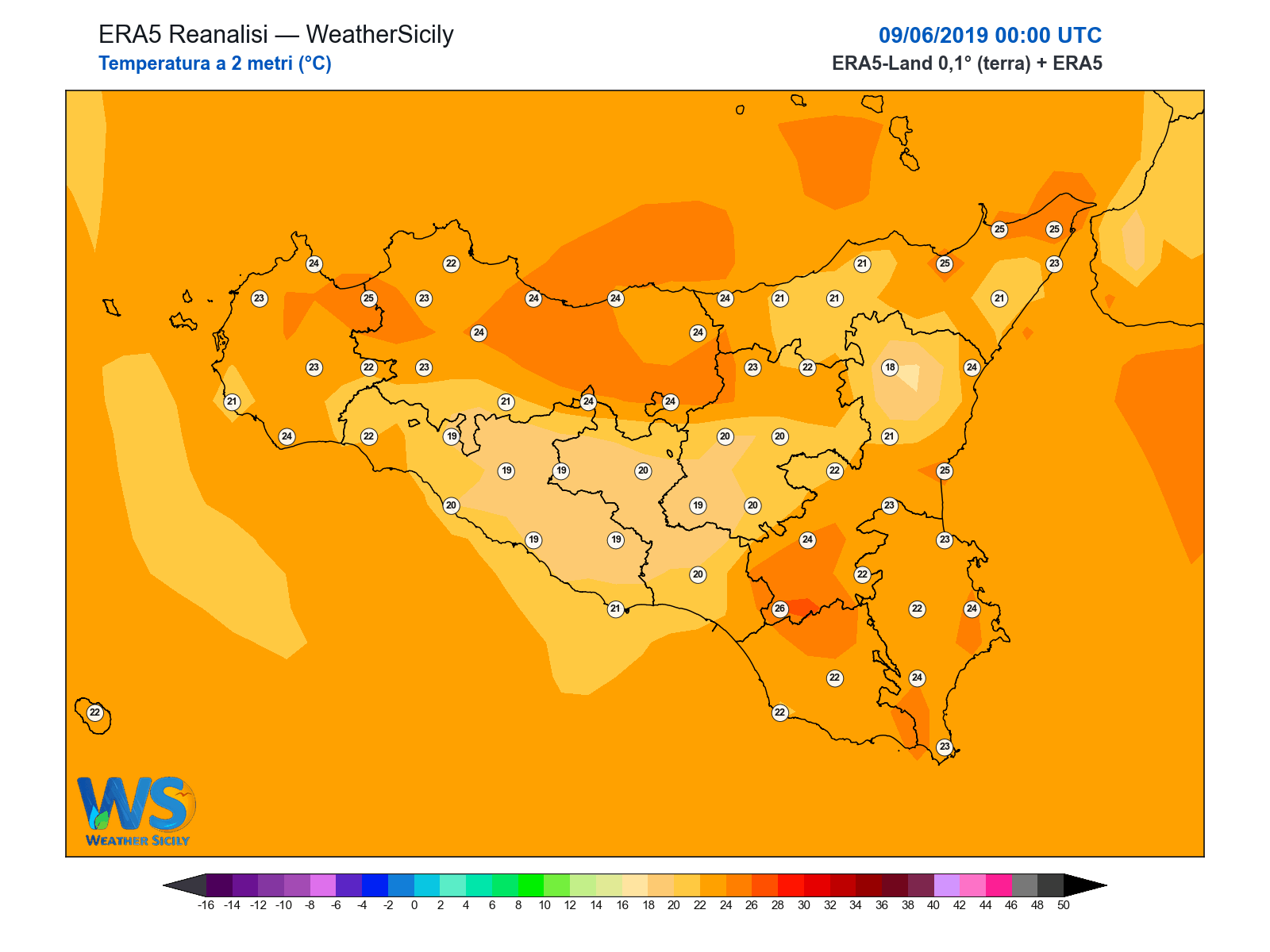 Temperatura a 2 metri · 2019060900