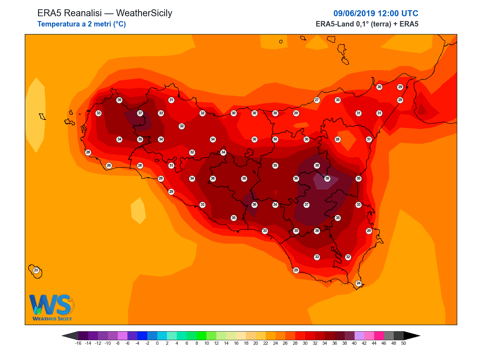 Temperatura a 2 metri · 2019060912