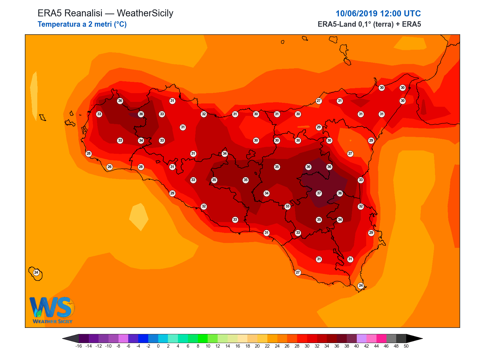 Temperatura a 2 metri · 2019061012