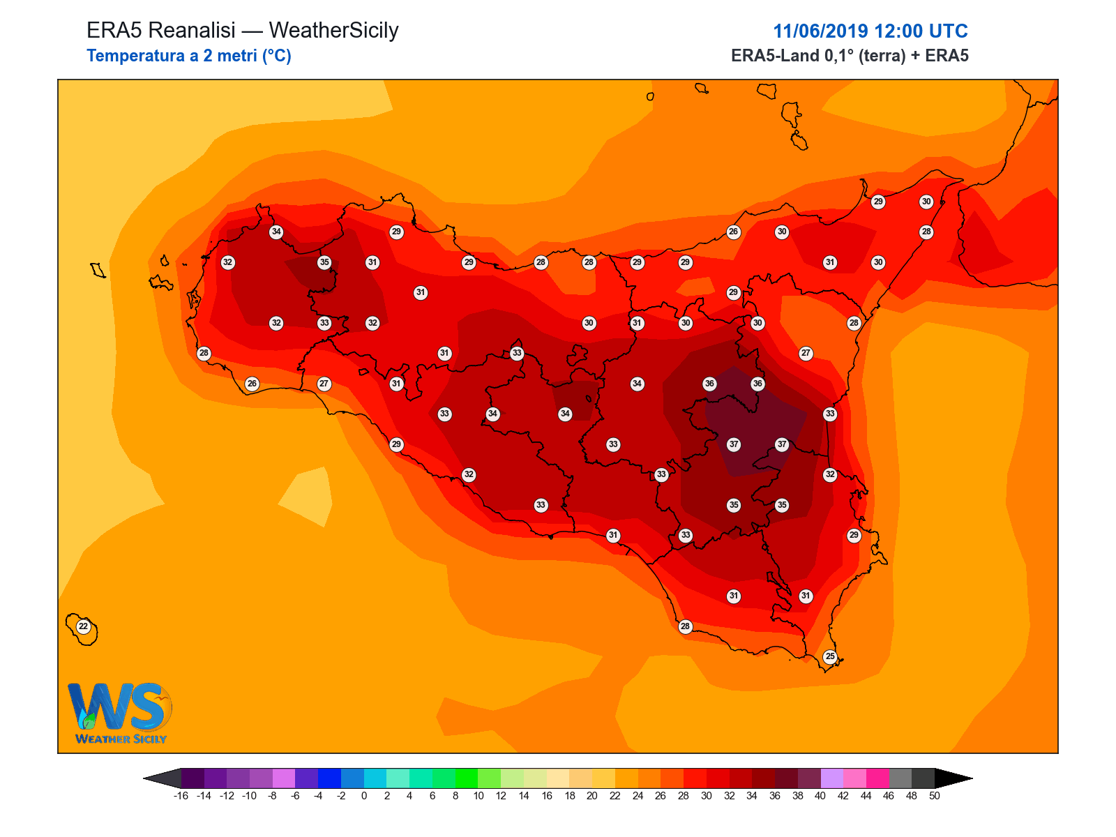 Temperatura a 2 metri · 2019061112