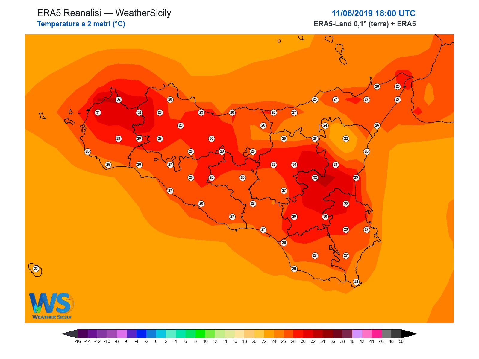 Temperatura a 2 metri · 2019061118