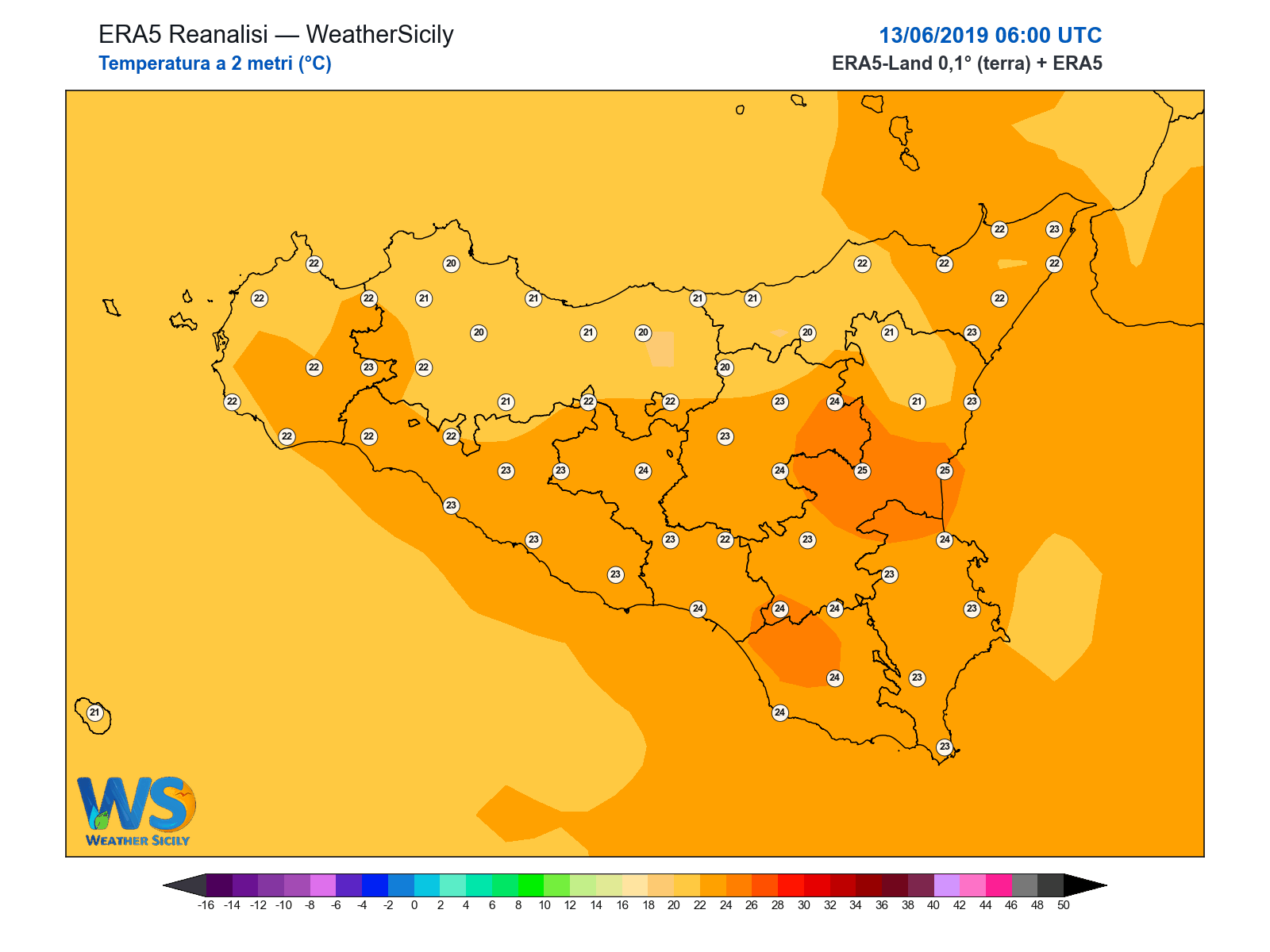 Temperatura a 2 metri · 2019061306