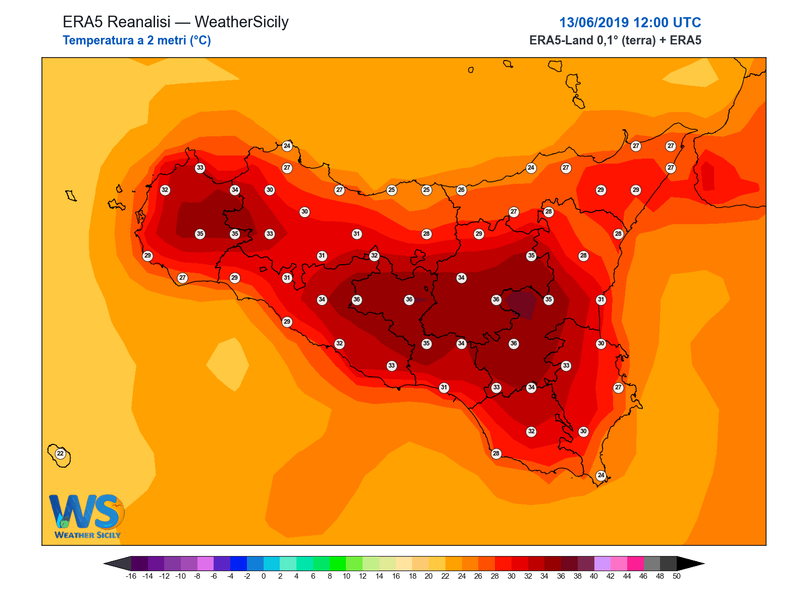 Temperatura a 2 metri · 2019061312