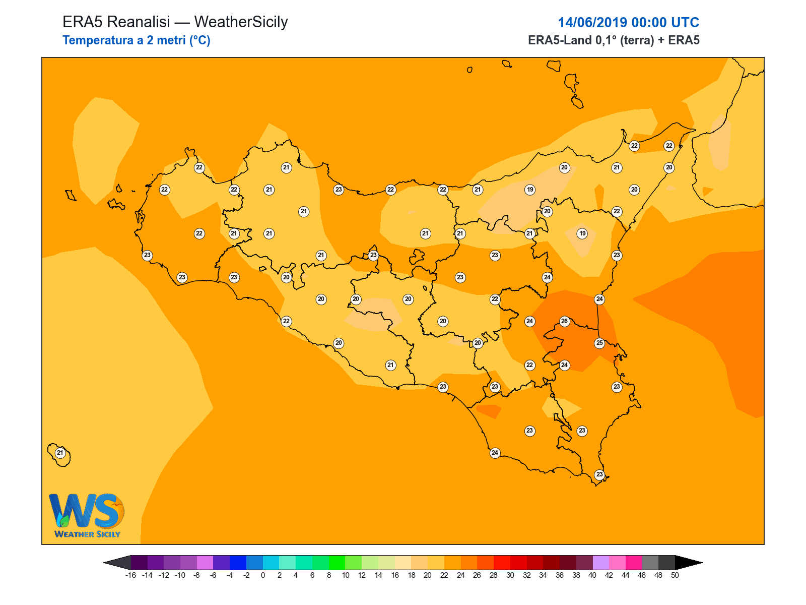 Temperatura a 2 metri · 2019061400