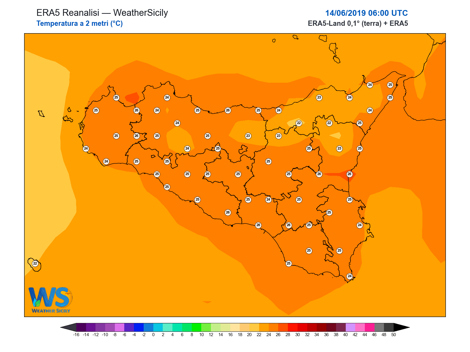 Temperatura a 2 metri · 2019061406