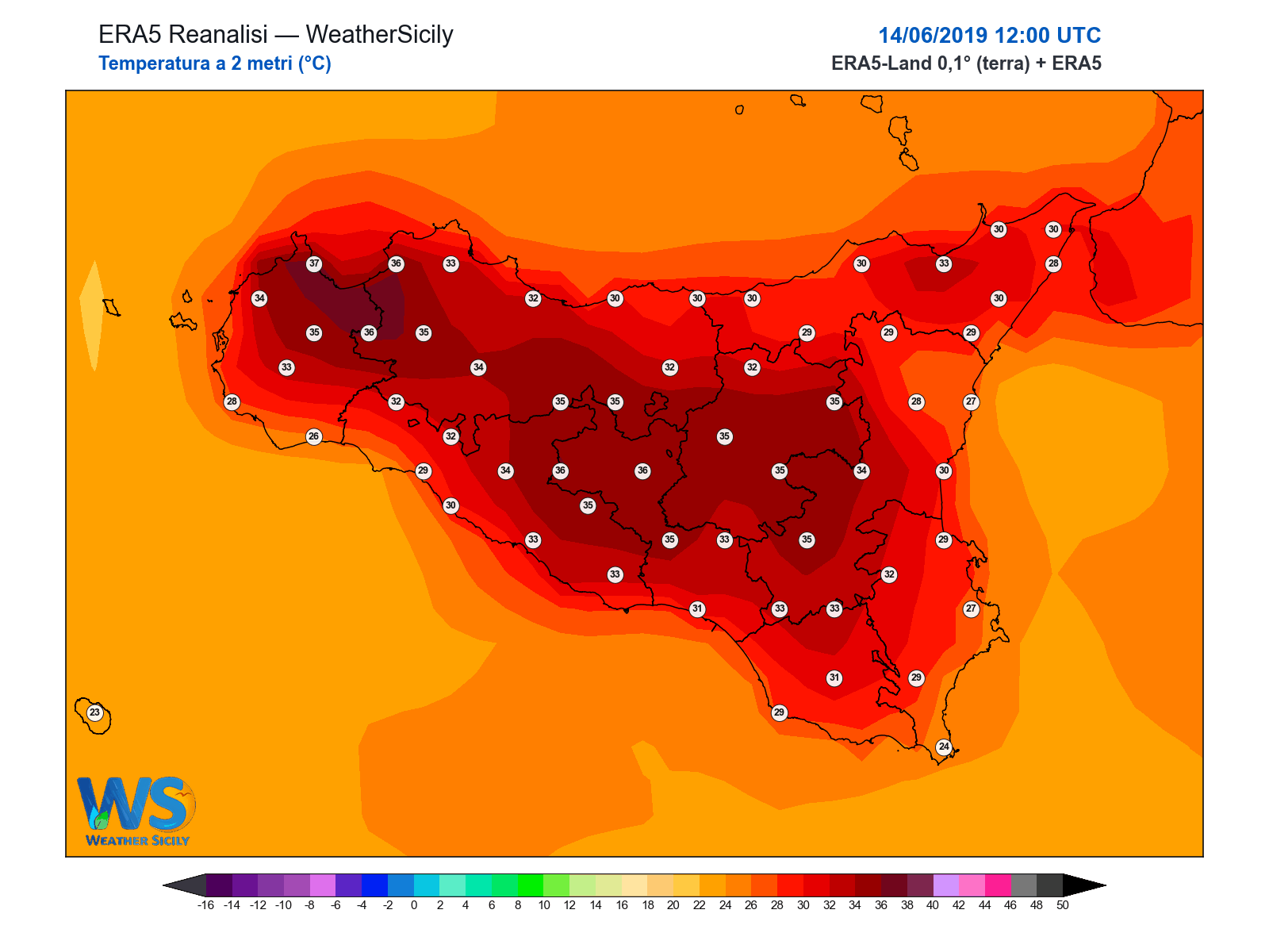 Temperatura a 2 metri · 2019061412