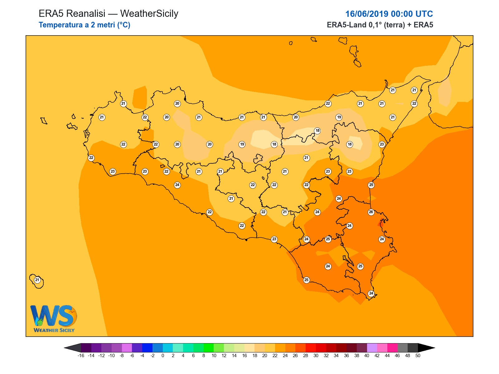 Temperatura a 2 metri · 2019061600