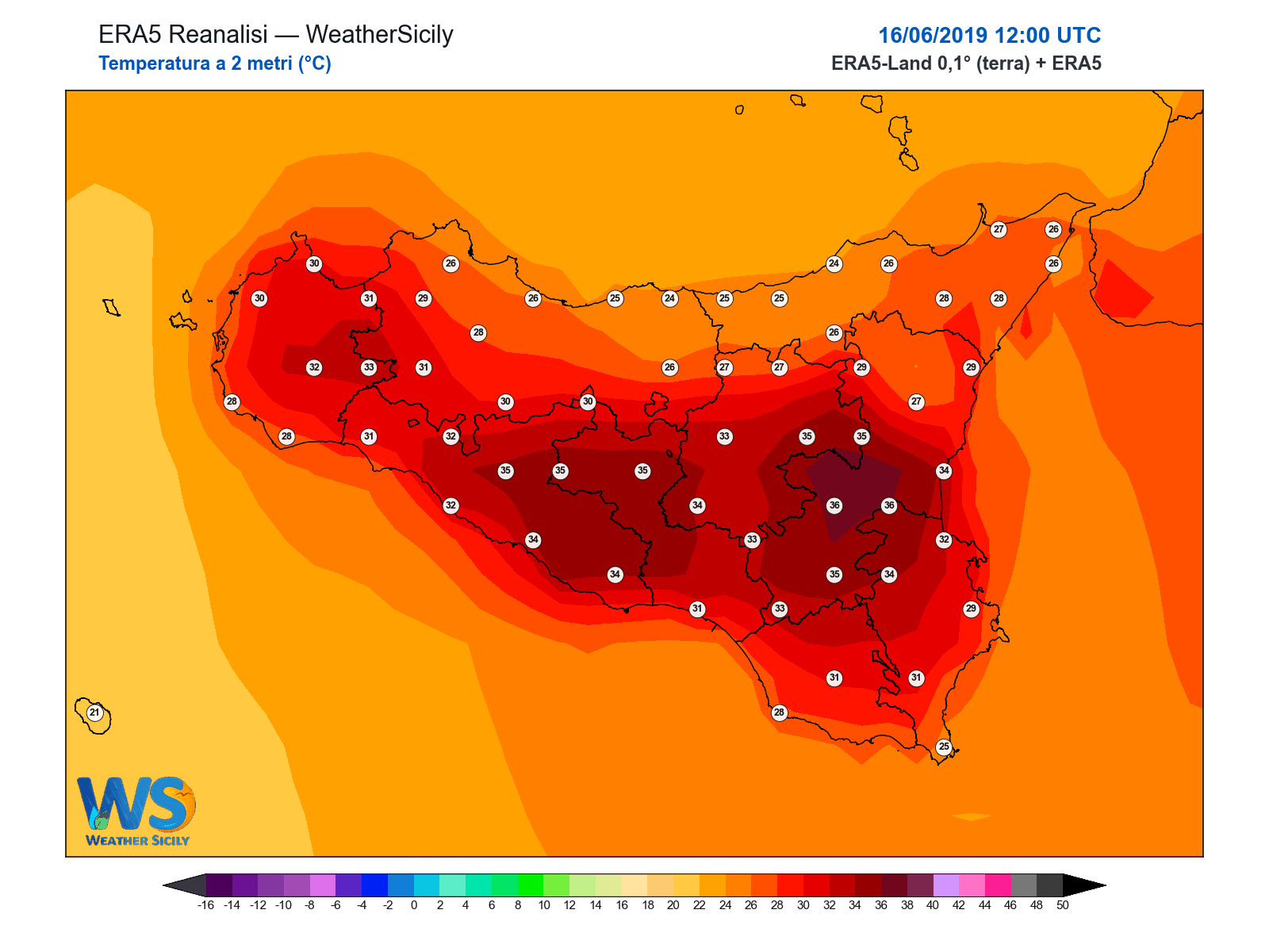 Temperatura a 2 metri · 2019061612