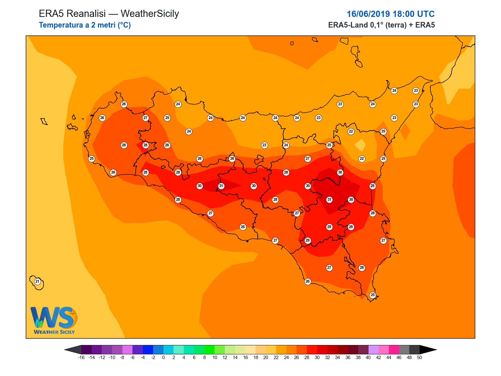Temperatura a 2 metri · 2019061618