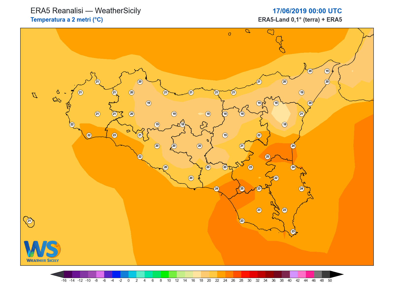 Temperatura a 2 metri · 2019061700