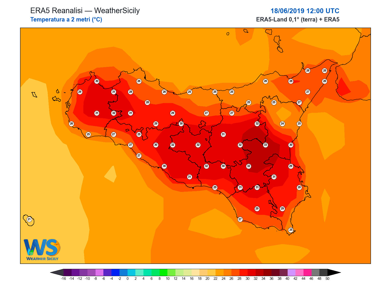 Temperatura a 2 metri · 2019061812