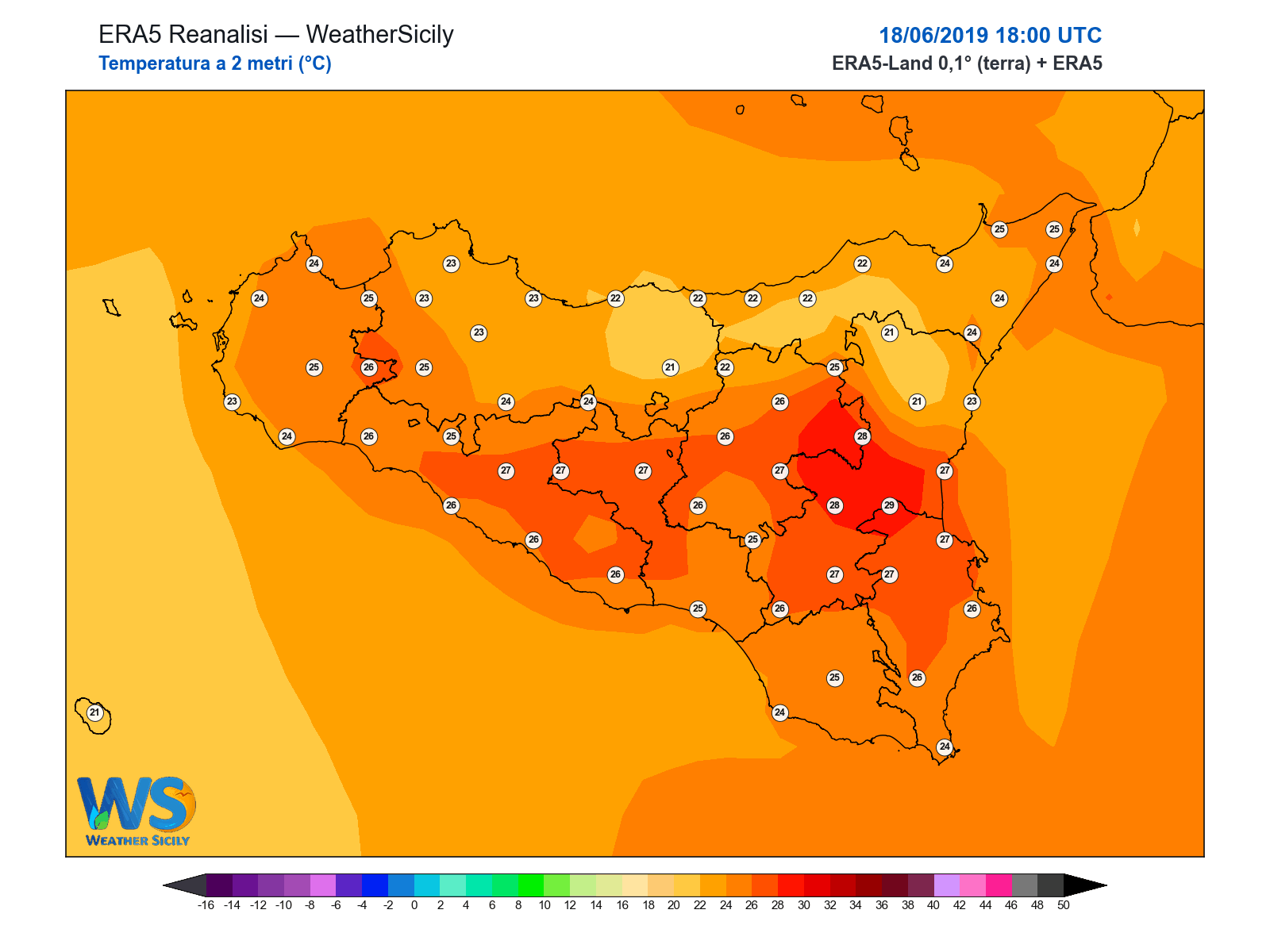 Temperatura a 2 metri · 2019061818