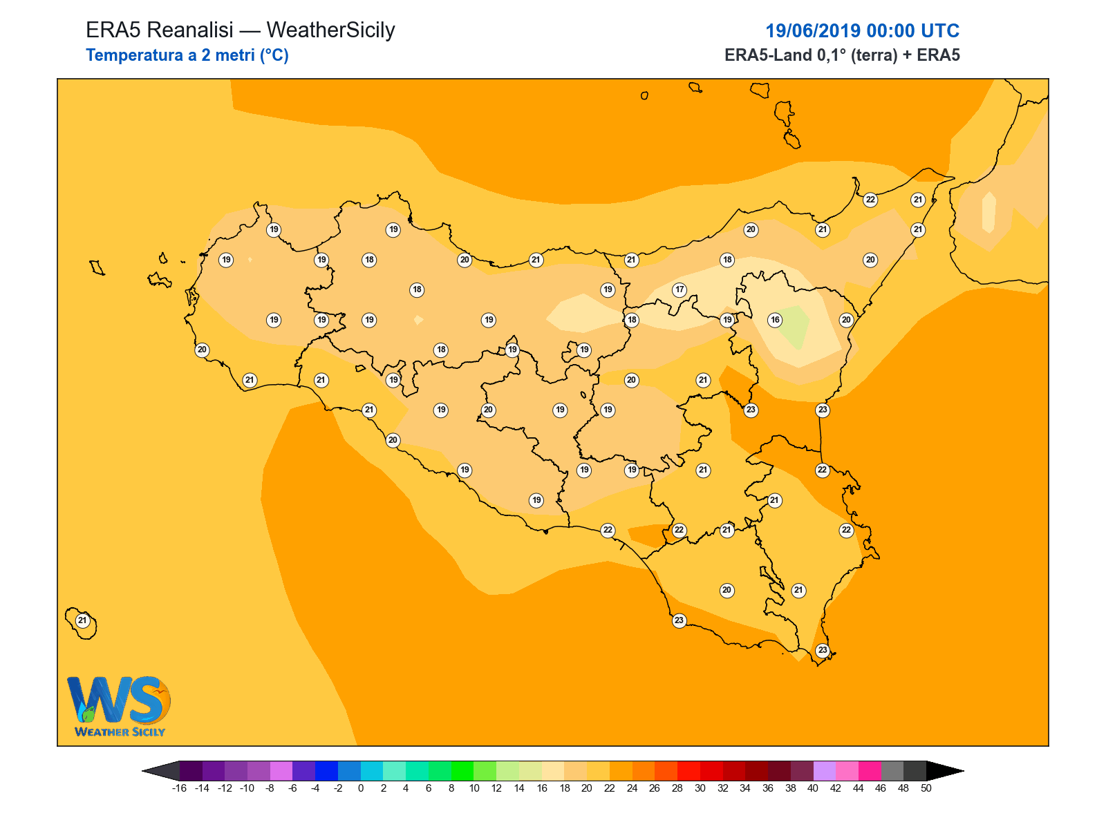 Temperatura a 2 metri · 2019061900