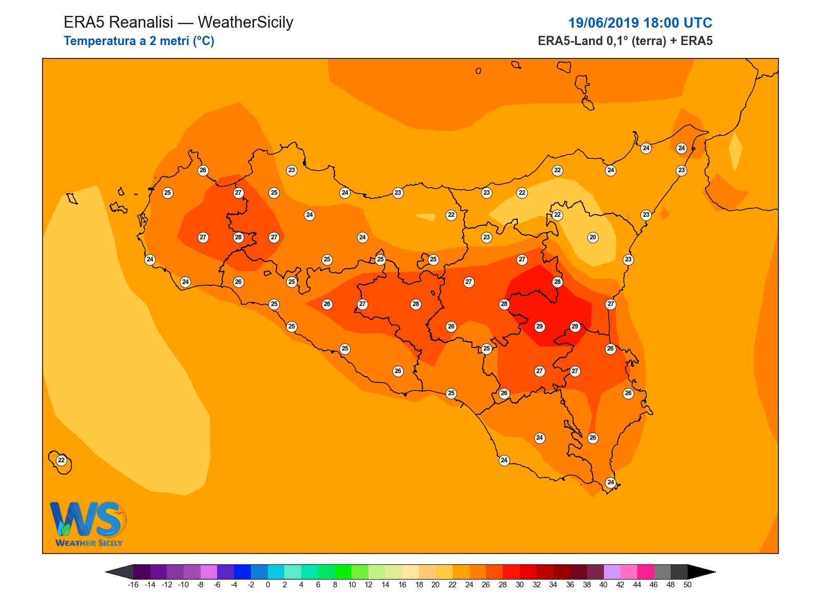 Temperatura a 2 metri · 2019061918
