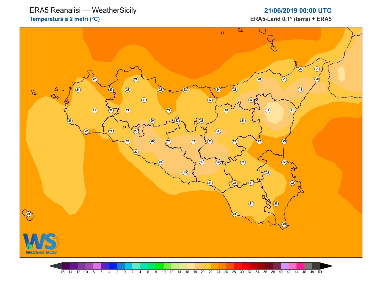 Temperatura a 2 metri · 2019062100