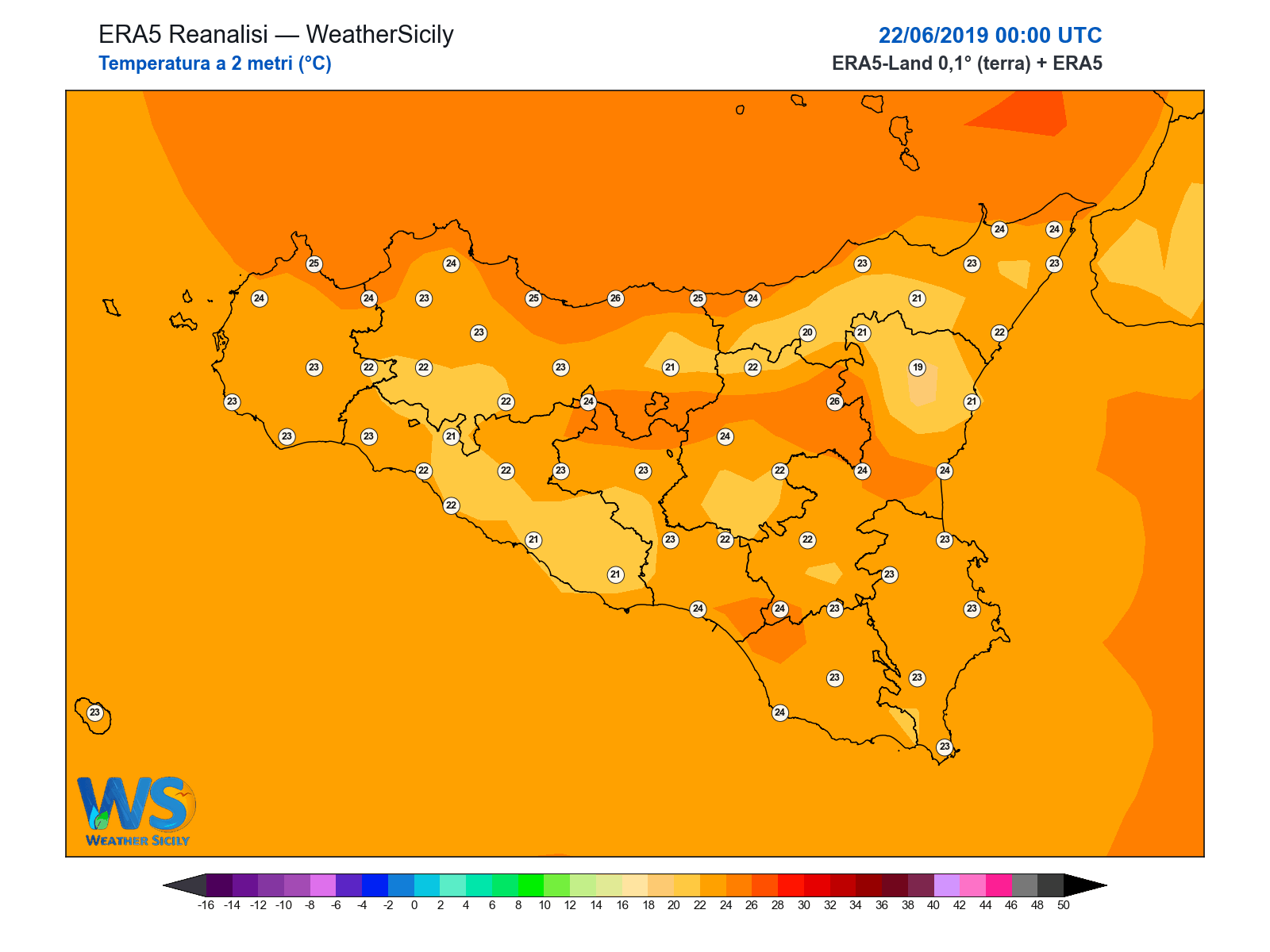 Temperatura a 2 metri · 2019062200