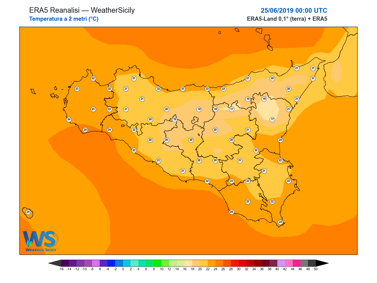 Temperatura a 2 metri · 2019062500