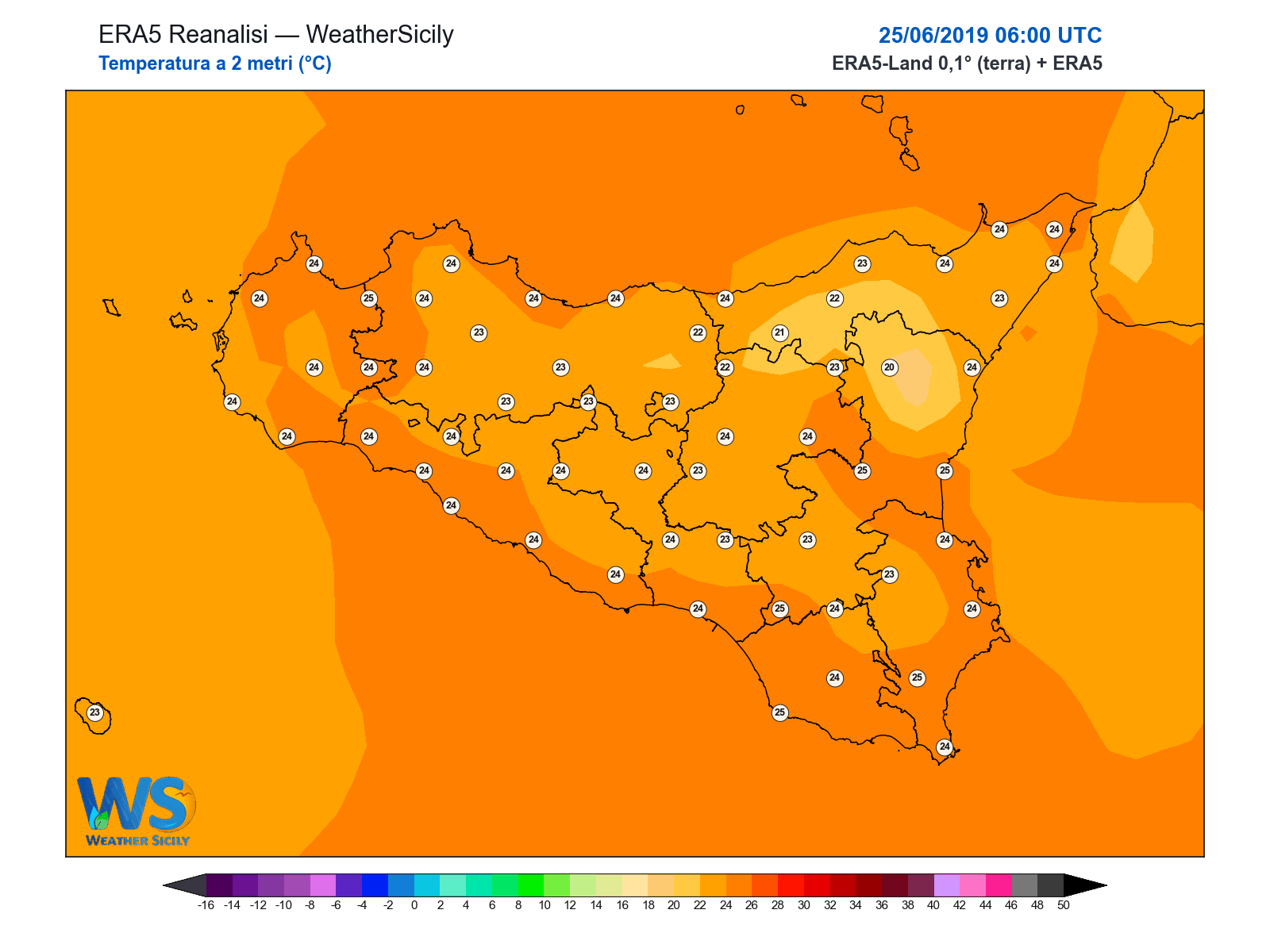 Temperatura a 2 metri · 2019062506