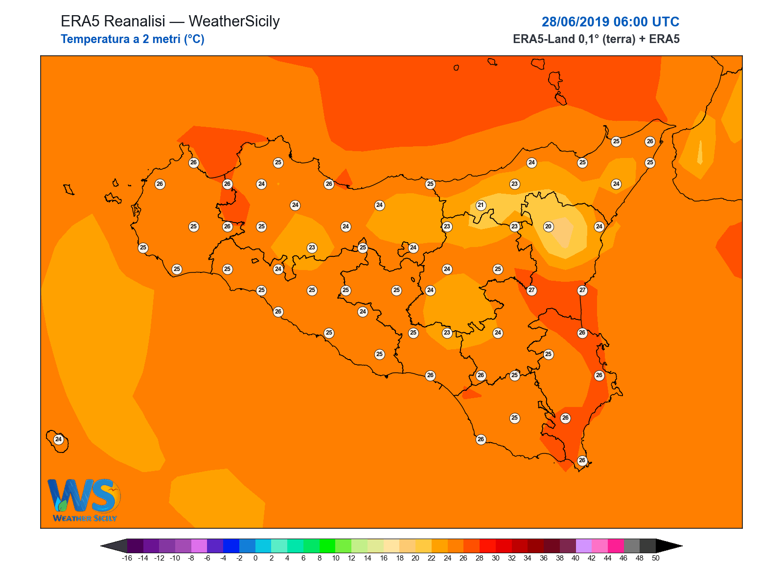 Temperatura a 2 metri · 2019062806