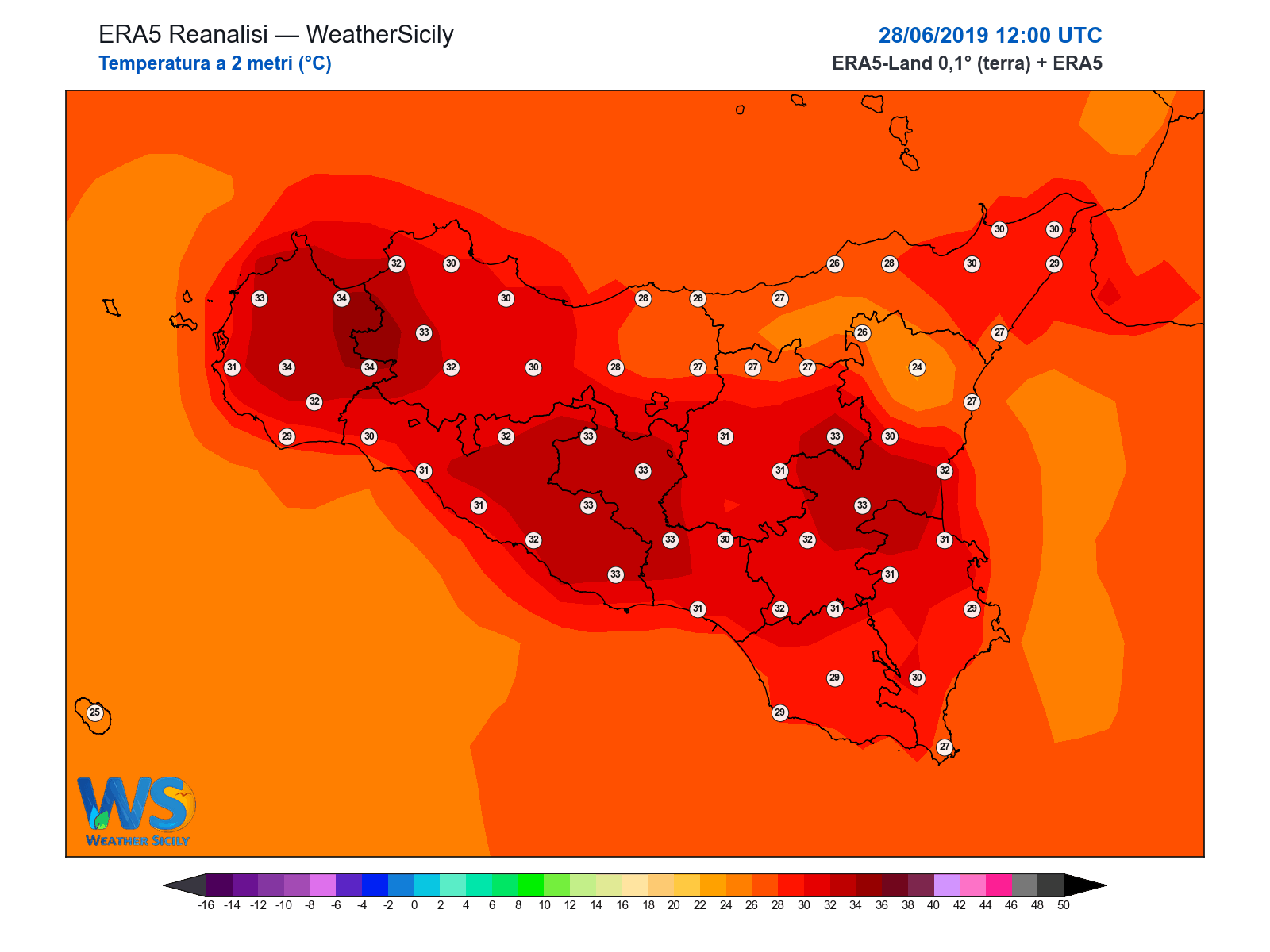 Temperatura a 2 metri · 2019062812