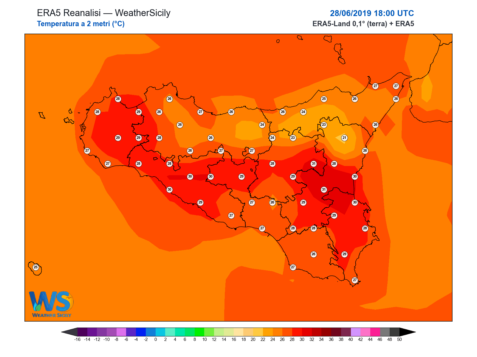 Temperatura a 2 metri · 2019062818