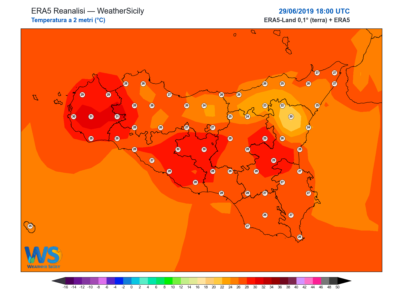 Temperatura a 2 metri · 2019062918