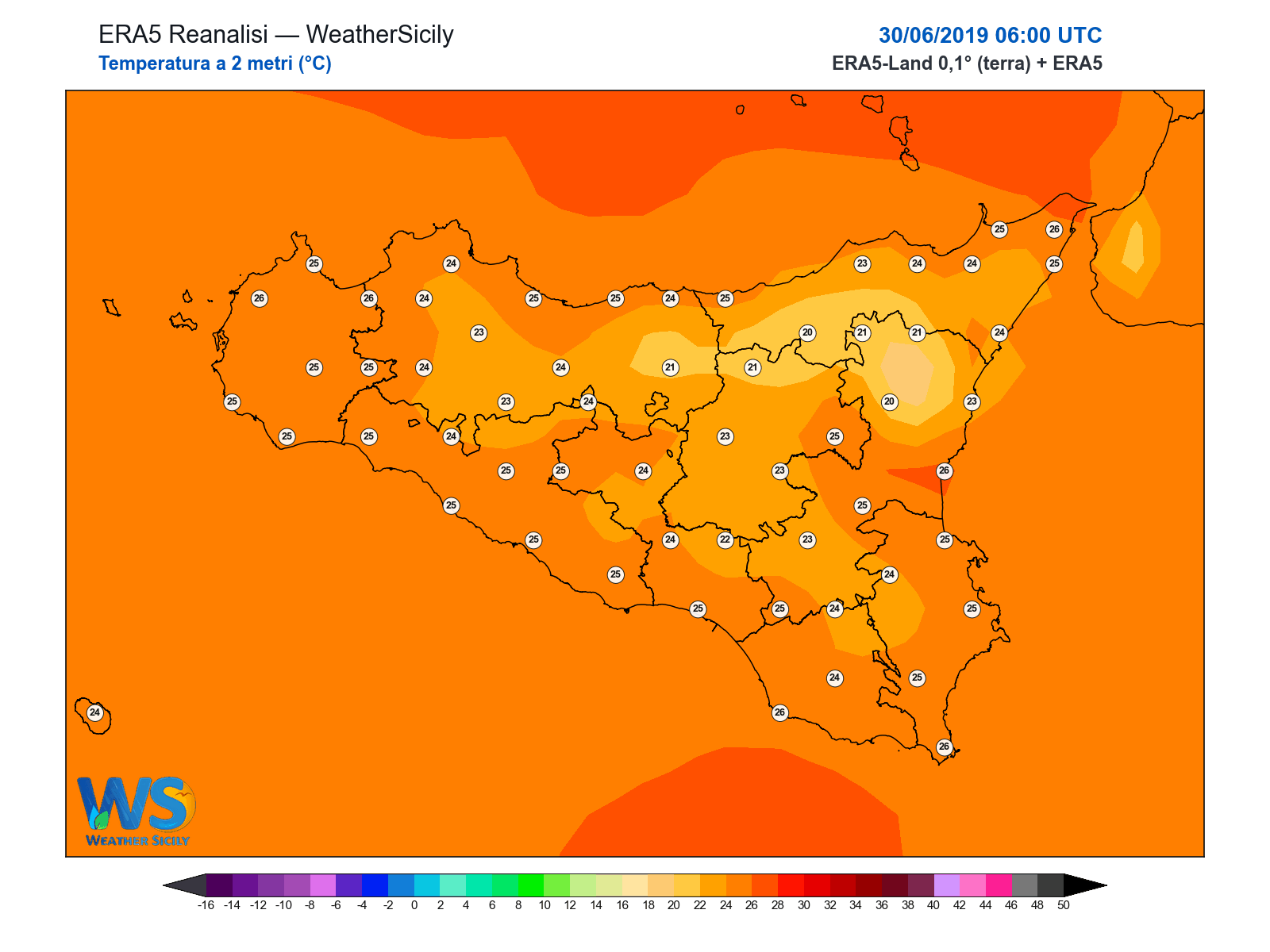 Temperatura a 2 metri · 2019063006