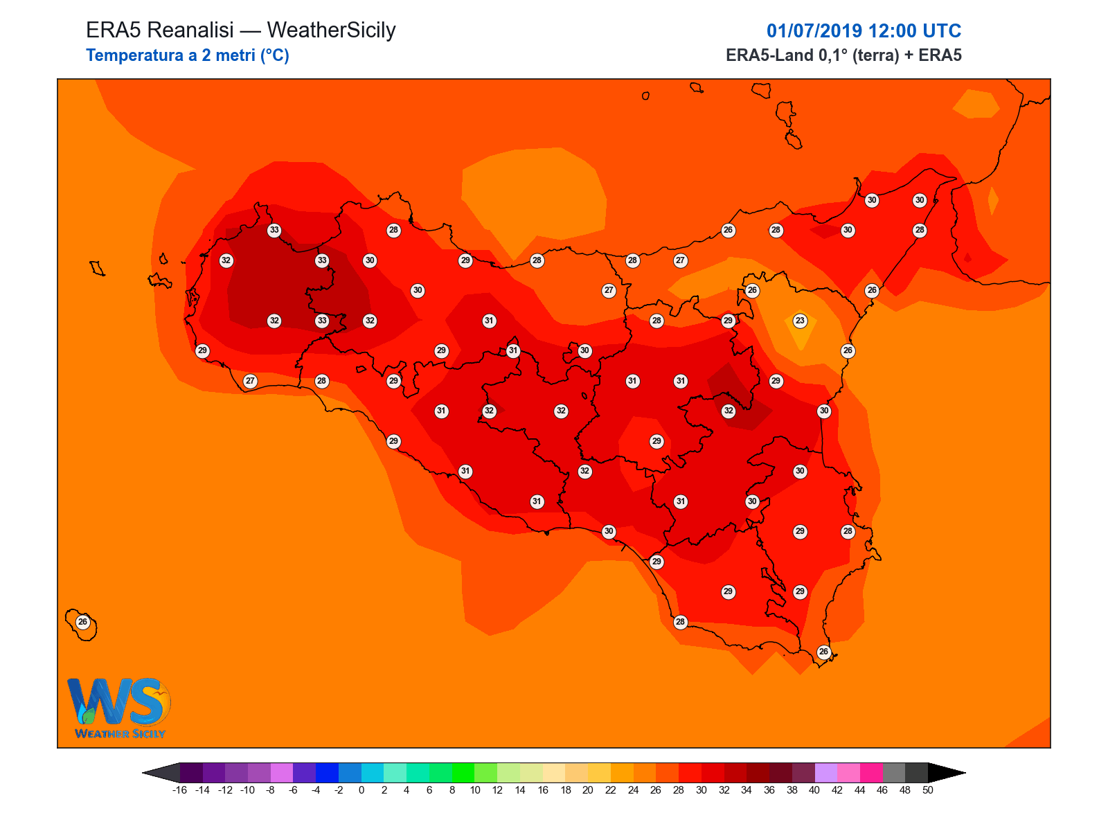 Temperatura a 2 metri · 2019070112