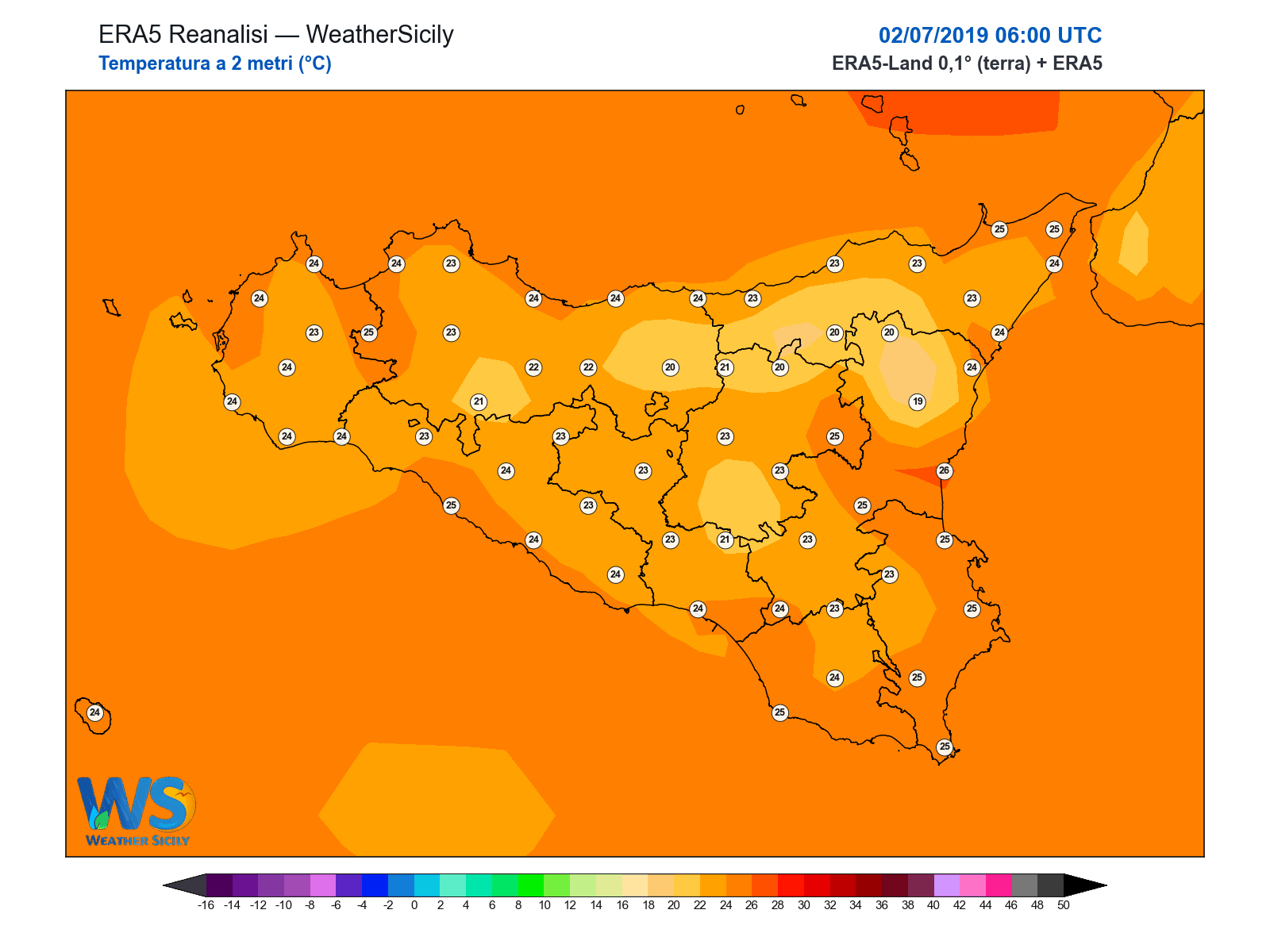 Temperatura a 2 metri · 2019070206