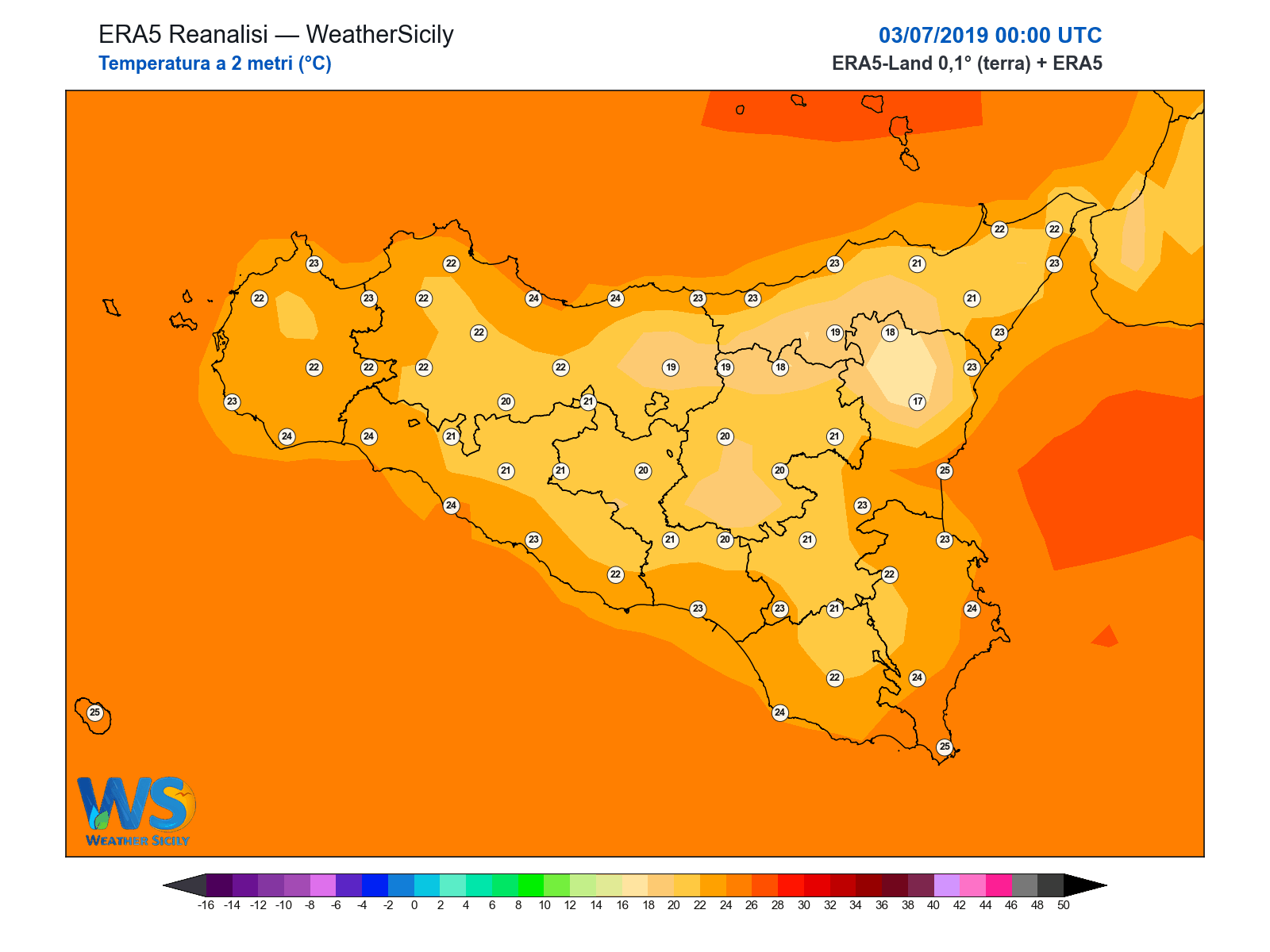 Temperatura a 2 metri · 2019070300
