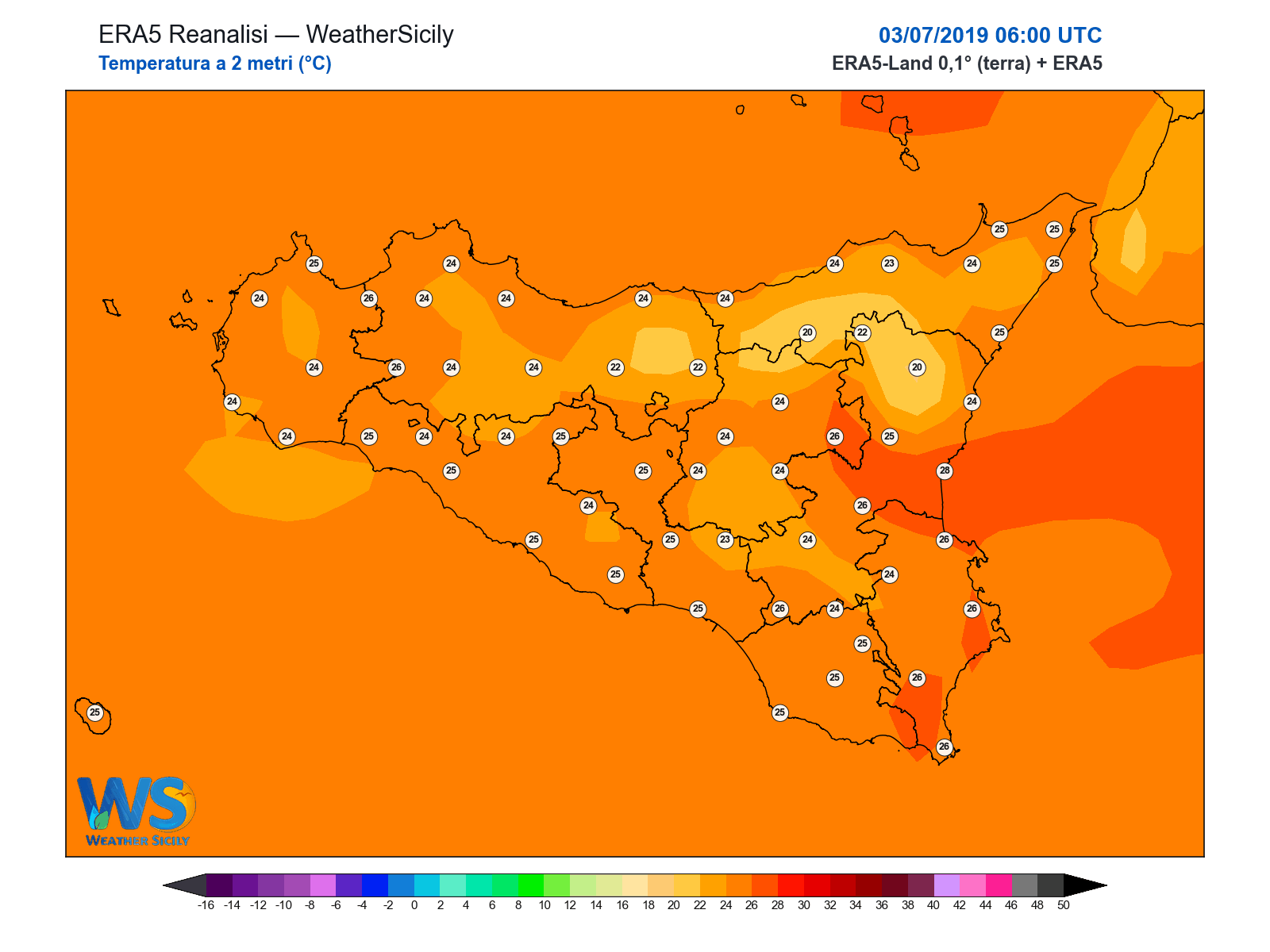 Temperatura a 2 metri · 2019070306