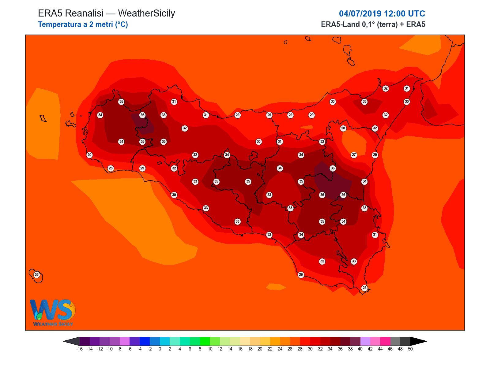 Temperatura a 2 metri · 2019070412