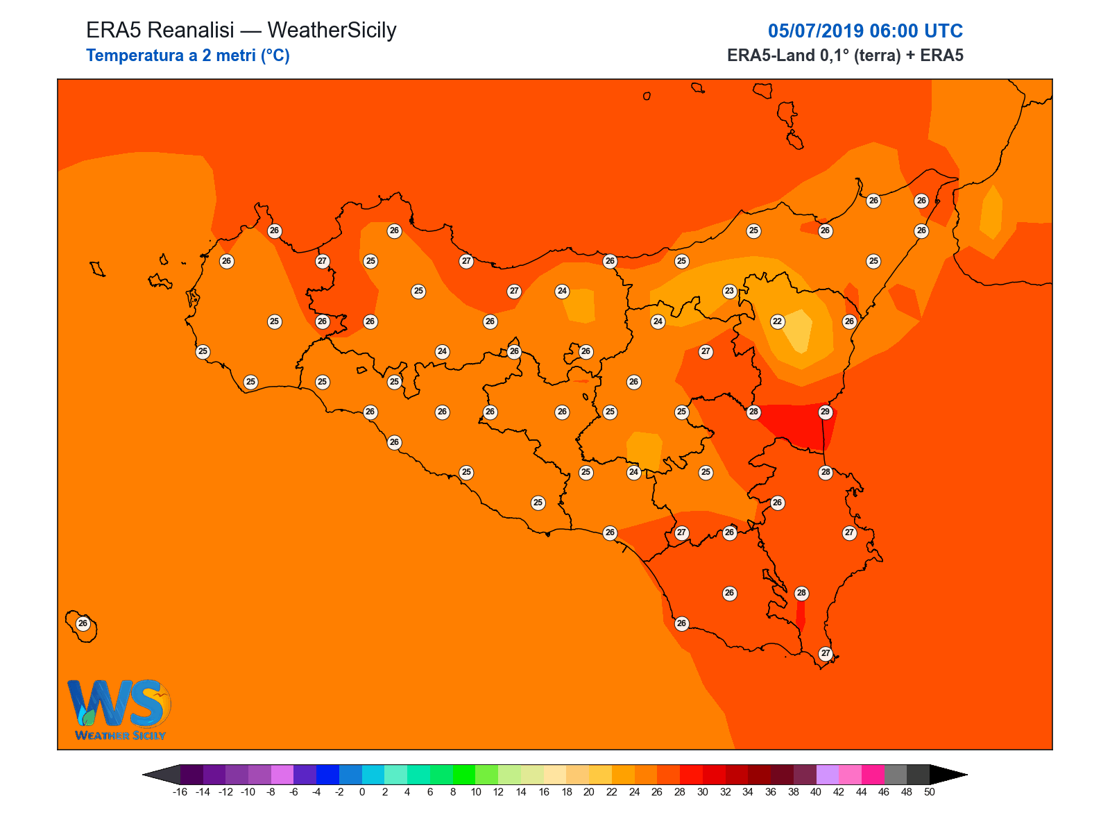 Temperatura a 2 metri · 2019070506