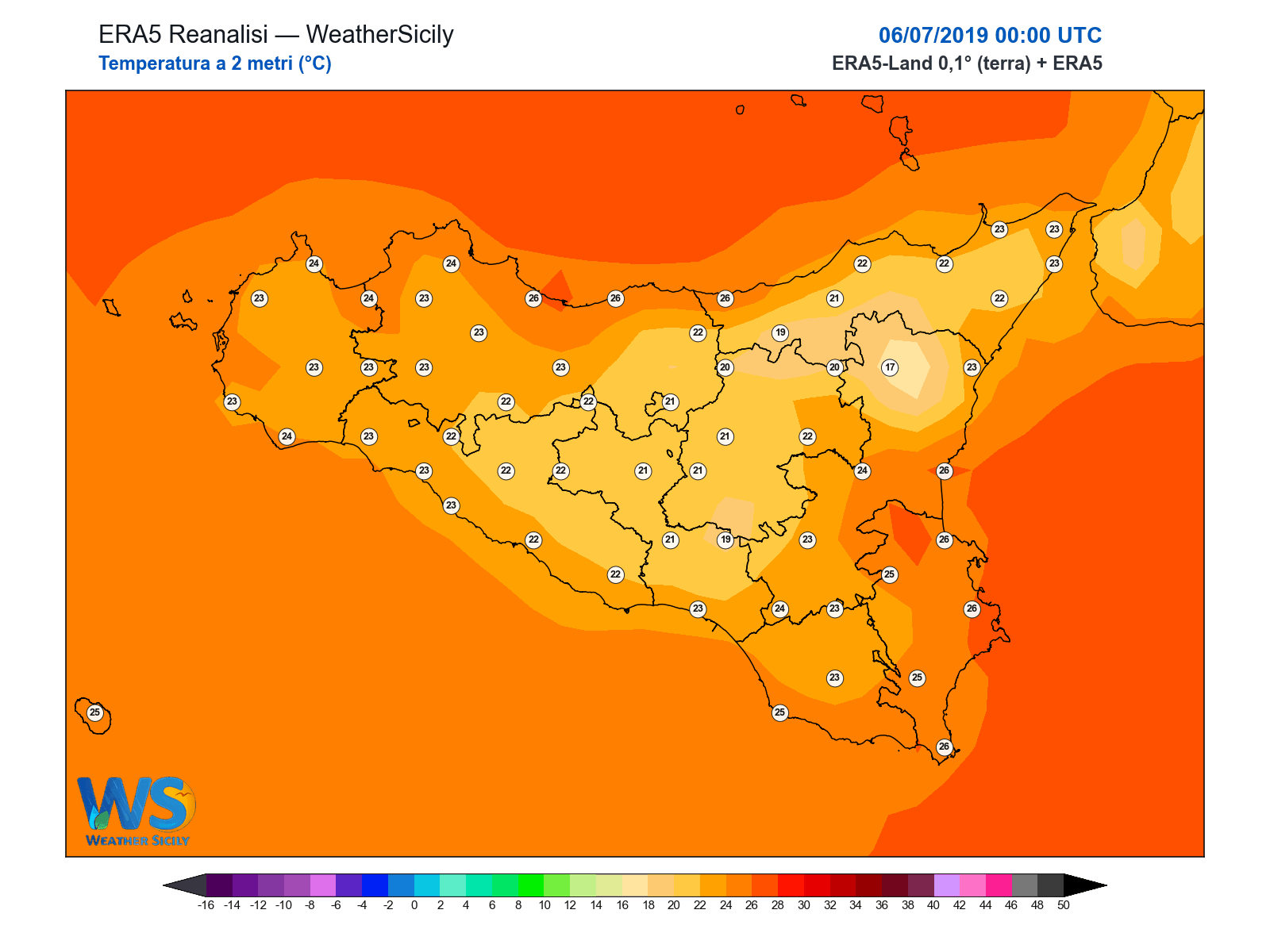 Temperatura a 2 metri · 2019070600
