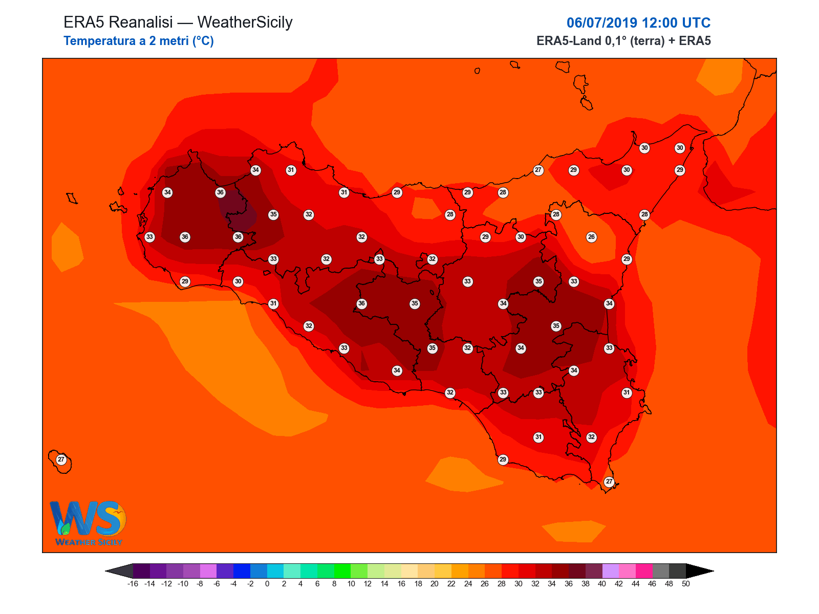 Temperatura a 2 metri · 2019070612