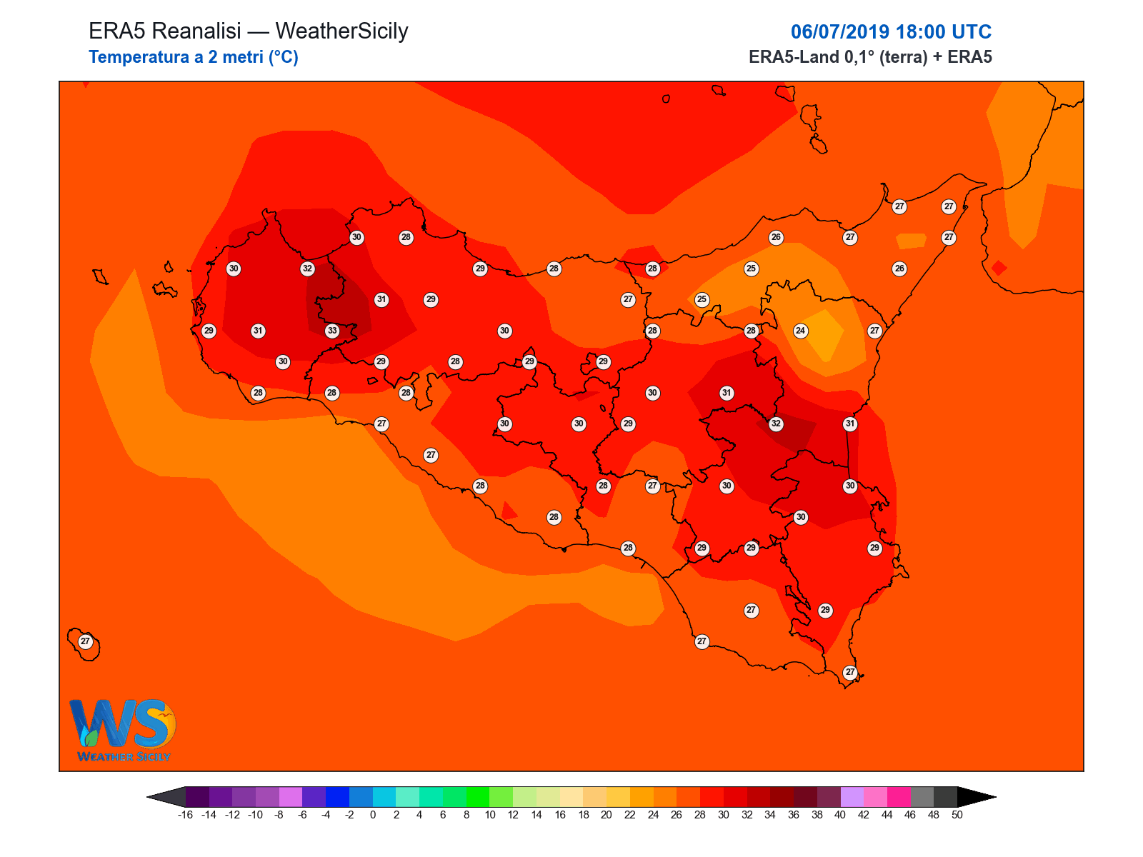 Temperatura a 2 metri · 2019070618
