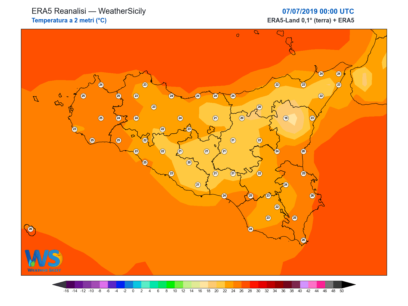 Temperatura a 2 metri · 2019070700