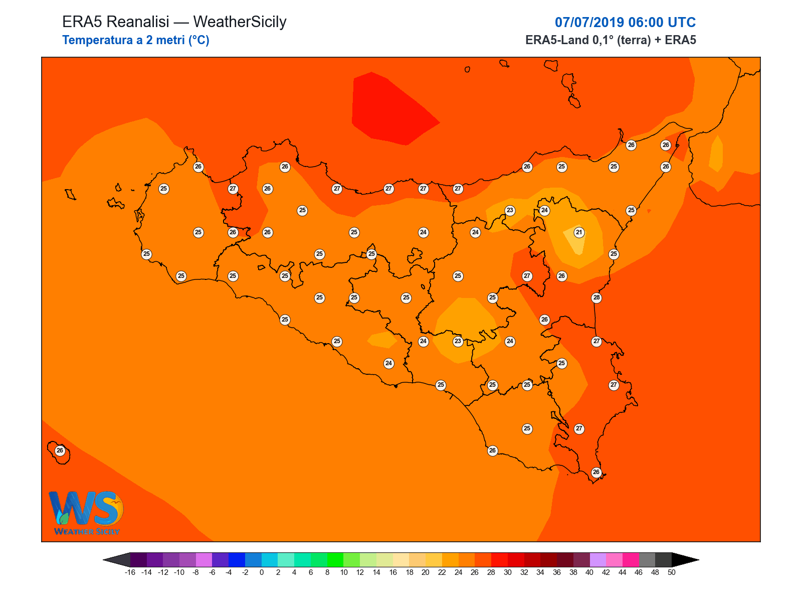 Temperatura a 2 metri · 2019070706