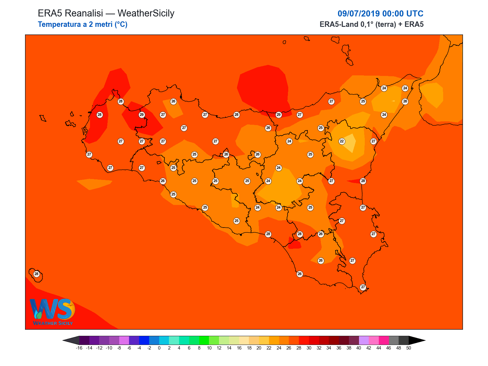 Temperatura a 2 metri · 2019070900