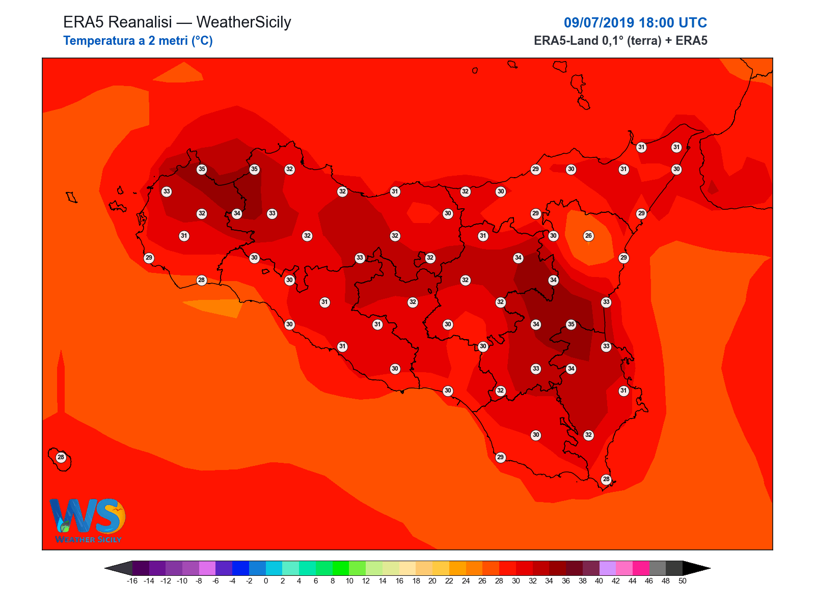 Temperatura a 2 metri · 2019070918