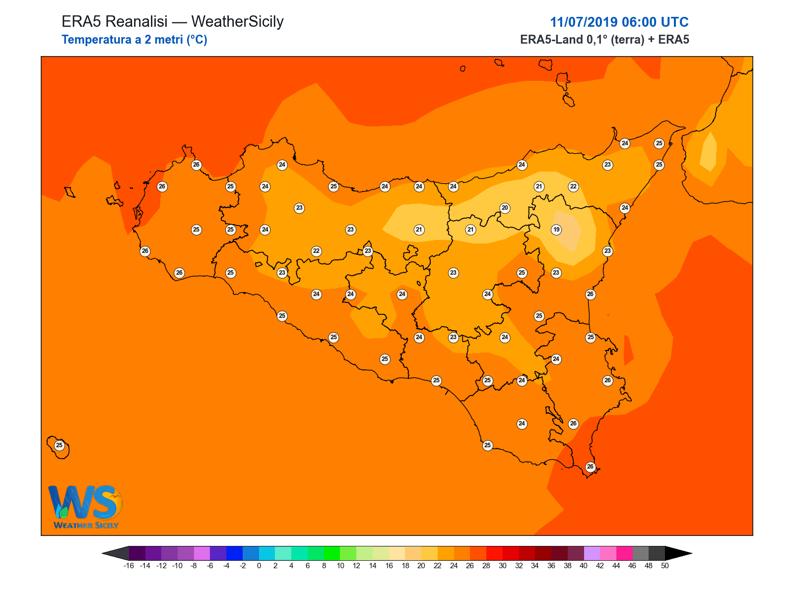 Temperatura a 2 metri · 2019071106