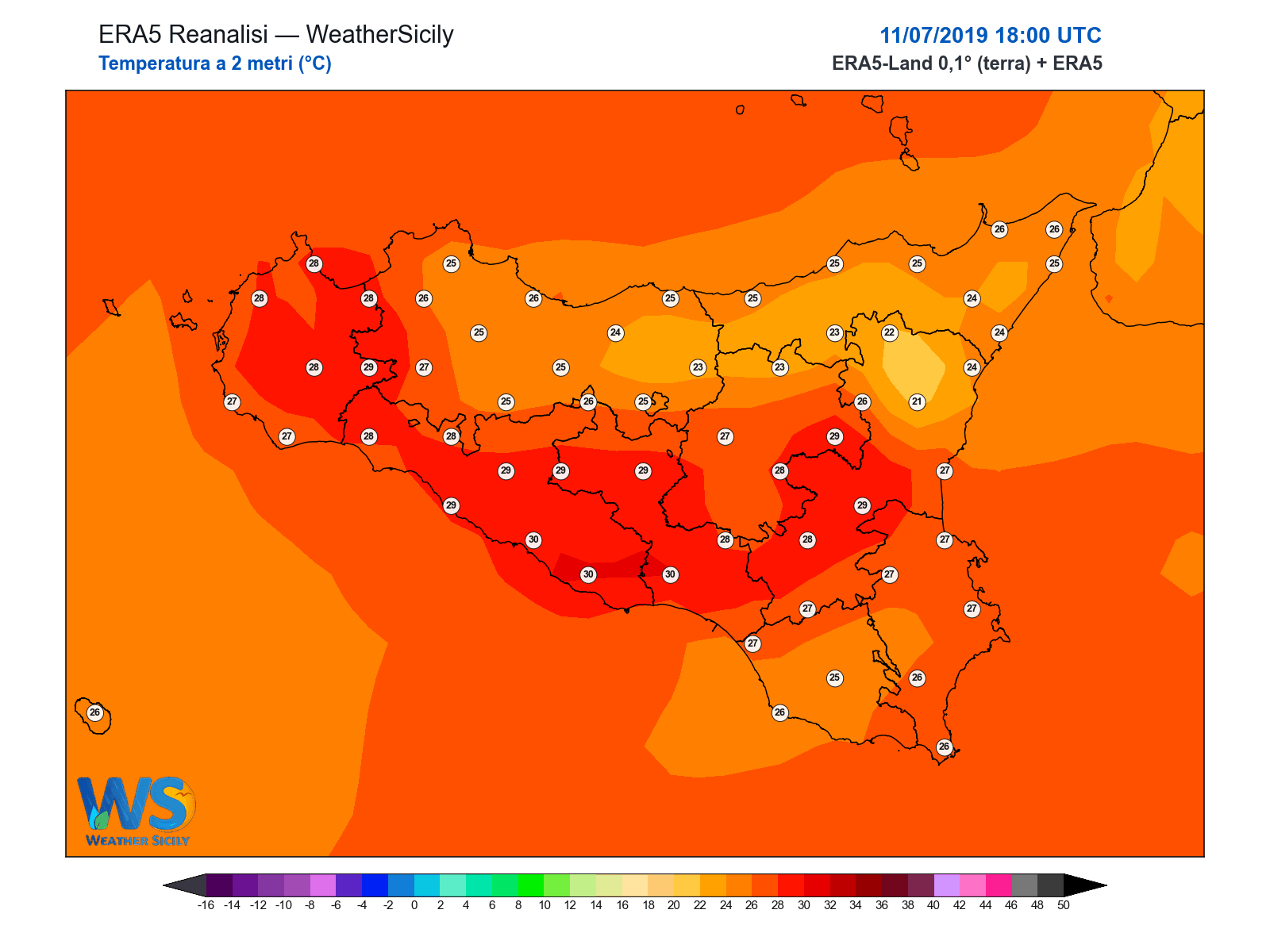Temperatura a 2 metri · 2019071118